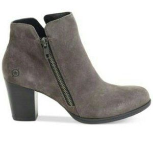 Born Gray Suede Zippered Ankle Boots 7